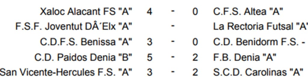 resultados jornada 1 segunda juvenil