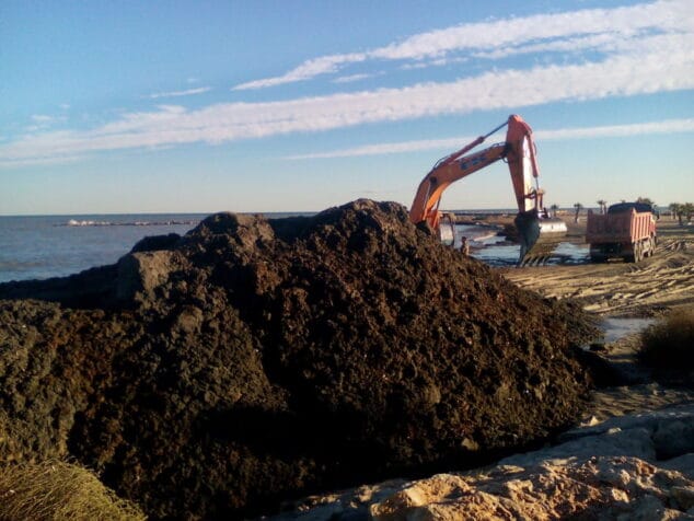 extraccion de arena en la playa de denia