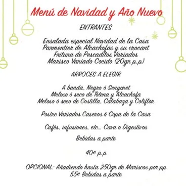 Menú de Navidad 2017 Restaurante Mena