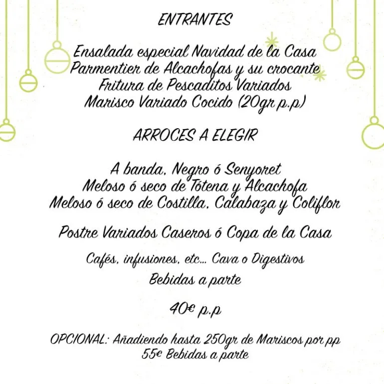 Menú de Navidad 2017 Restaurante Mena