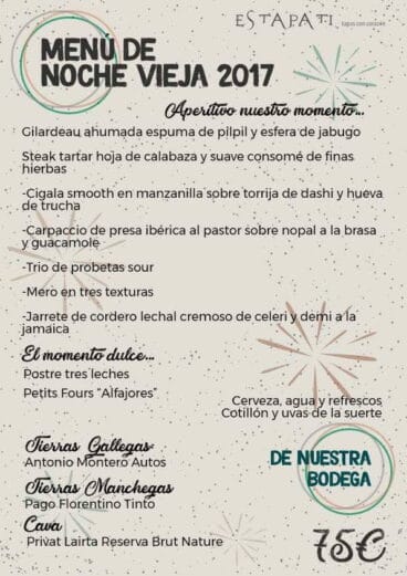 Menú de Nochevieja 207 Estapati