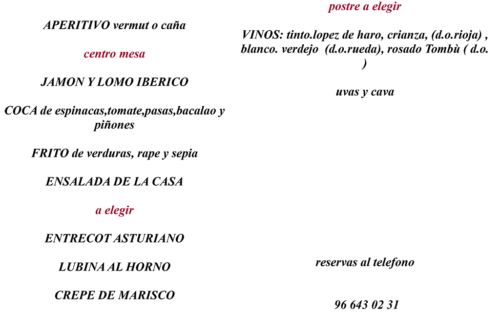 menu de nochevieja sandunga 52 2017