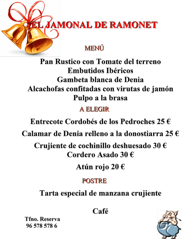 menu navidad el jamonal