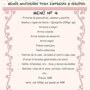 Menu n.4 Empresas Restaurante Mena 2017