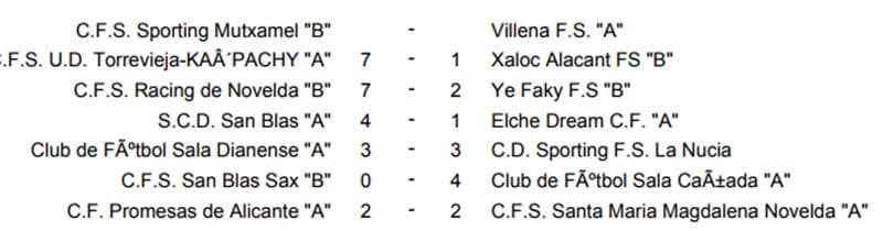 resultados jornada 5 regional