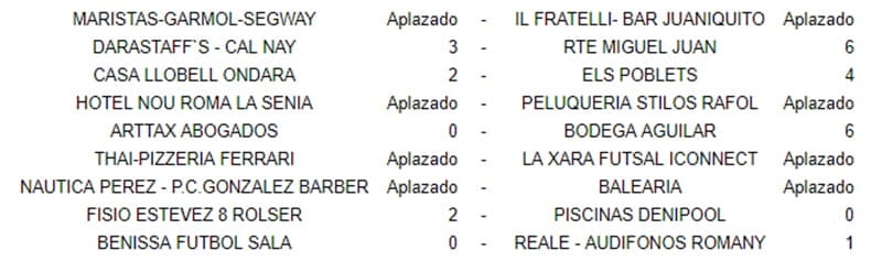 resultados liga acydma