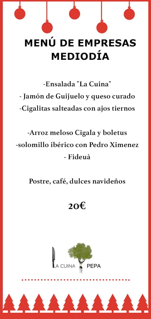 menu de mediodia empresas la cuina de pepa