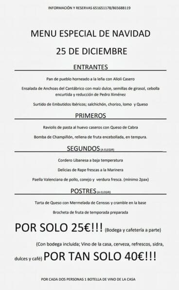 Menú de Navidad 2017 L’idoni