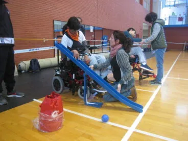 Deprtista en la modalidad de boccia