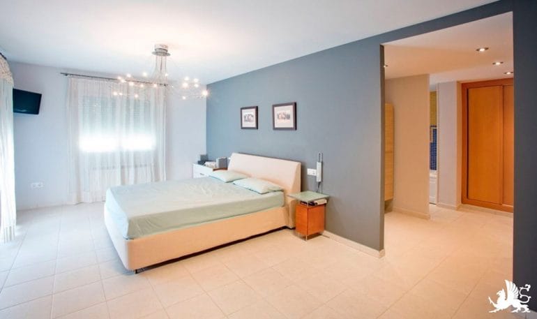 Dormitorio de la casa Stirling Ackroyd Spain