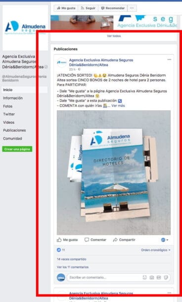 Sorteo almudena seguros