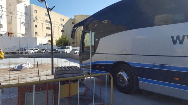 acceso de los autobuses a la estacion de denia