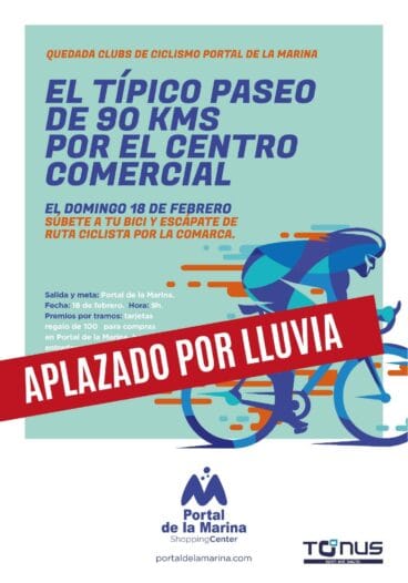 aplazado ruta en bicicleta portal de la marina
