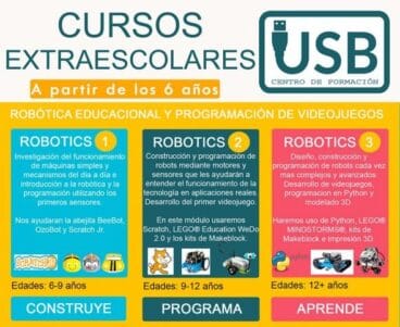Cursos extraescolares robotica USB Centro de Formación