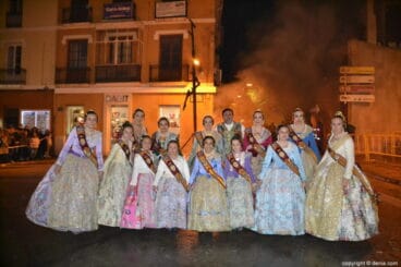 Cremà de las fallas de Dénia 2018 – Falleras mayores y cortes