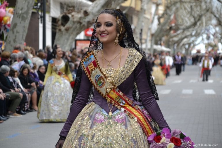Ofrenda Fallas Dénia 2018 - Fallera Mayor Falla París Pedrera