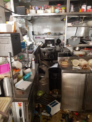 Cocina del restaurante que ha explotado