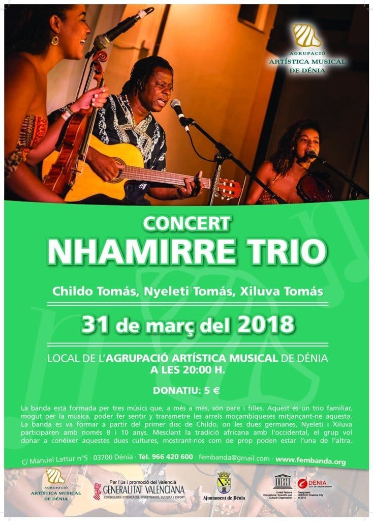 concierto de nhamirre trio en denia