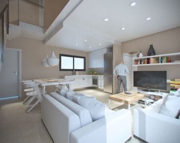 Salón y cocina Residencial Tierra Marina
