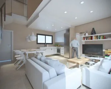 Salón y cocina Residencial Tierra Marina