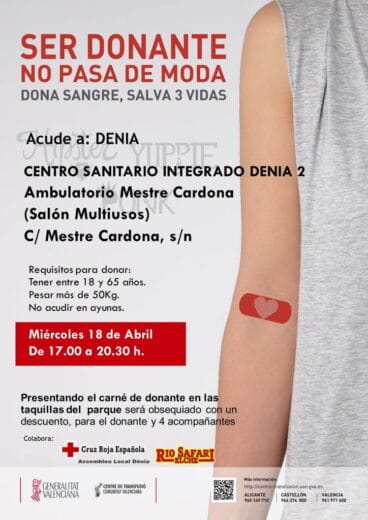 donacion de sangre el 18 de abril en denia