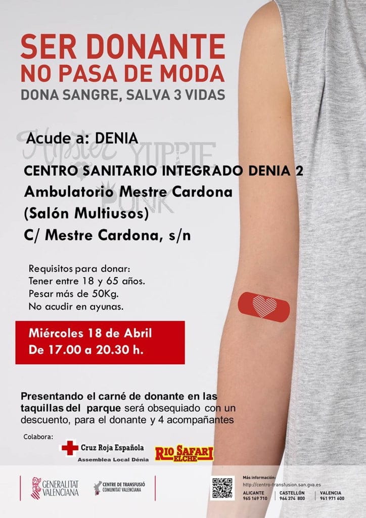 donacion de sangre el 18 de abril en denia