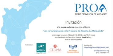 Invitación al debate de PROA en Dénia