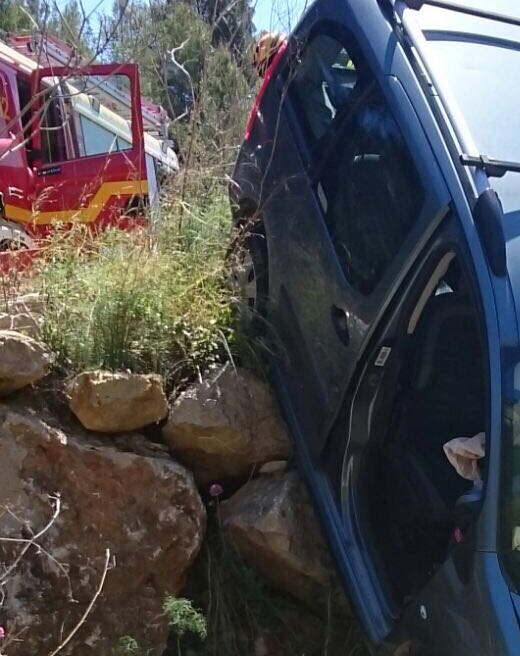 Accidente de una mujer en la carretera de Gata a Llíber