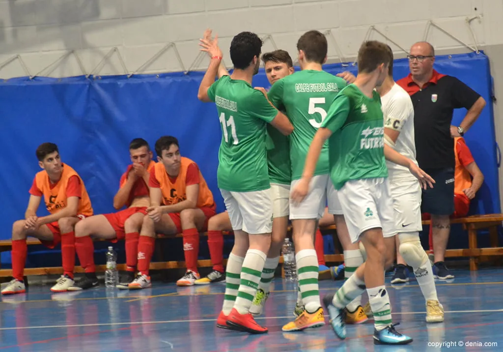 El Paidos-F. Fernández Luna eliminado de la Copa Federación por el Calpe FS 1 el calpe fs celebrando un gol
