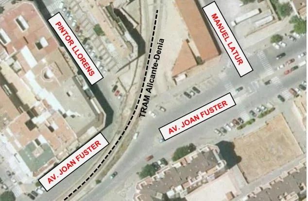 emplazamiento de las obras del paso a nivel