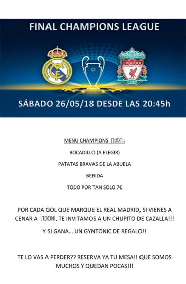 Final de la champions en L’idoni