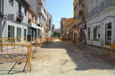 Obras en la calle Colón