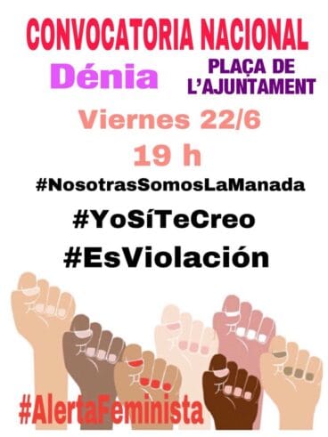 Concentración en Dénia contra La Manada