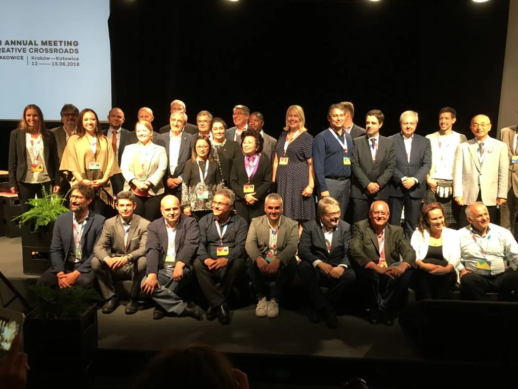 El Mercat del Riurau se presenta en Polonia como ejemplo de sostenibilidad 4 foto de los alcaldes y representantes politicos e institucionales presentes en el foro de alcaldes
