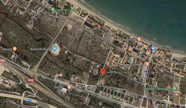 zona aproximada donde ha ardido un canar