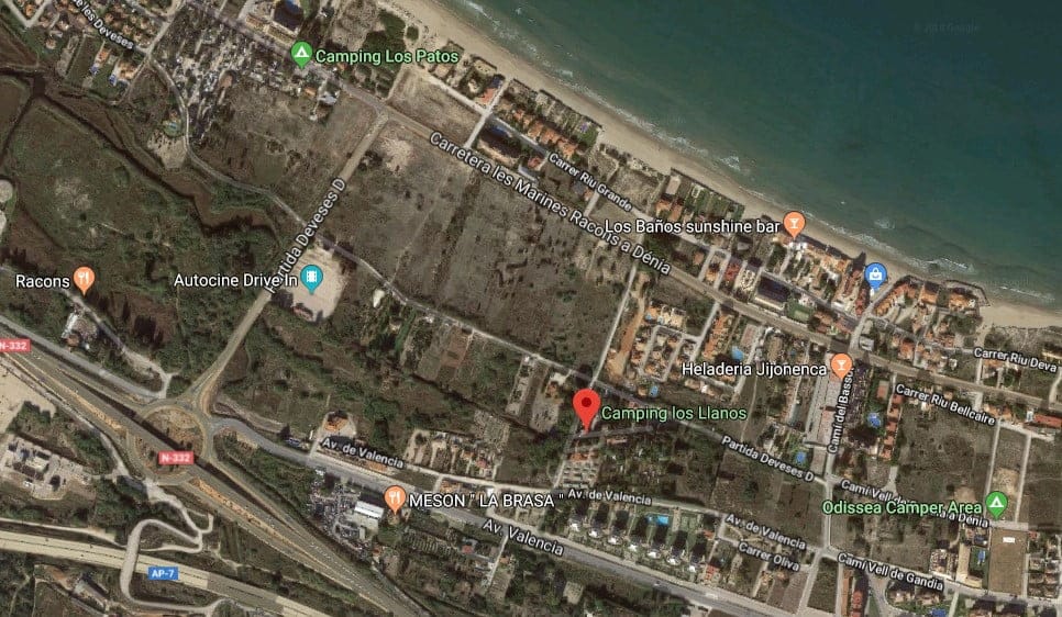 zona aproximada donde ha ardido un canar