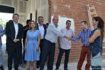 El president de la Generalitat visita las obras de la Lonja
