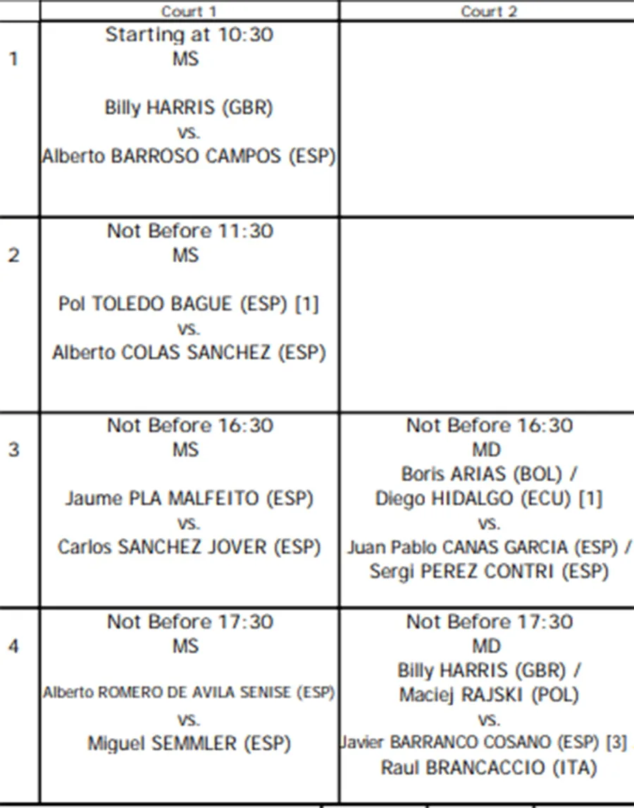 orden de juego miercoles