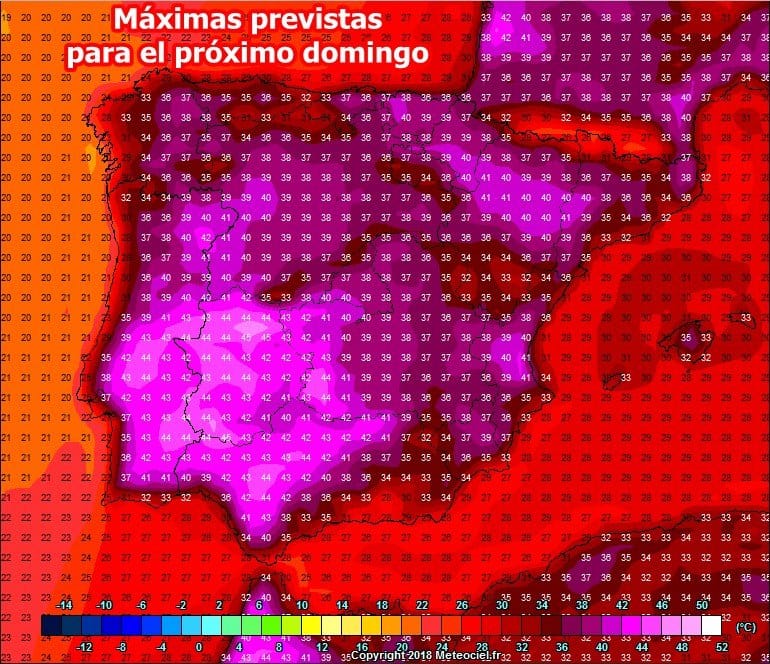 prevision de temperaturas para el domingo 4 de agosto