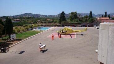 Traslado de un herido en helicóptero