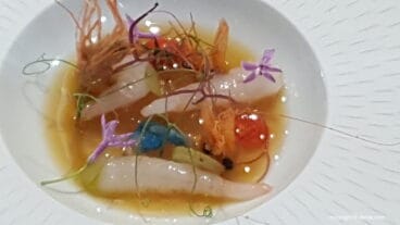 Gazpacho de uva con quisquilla