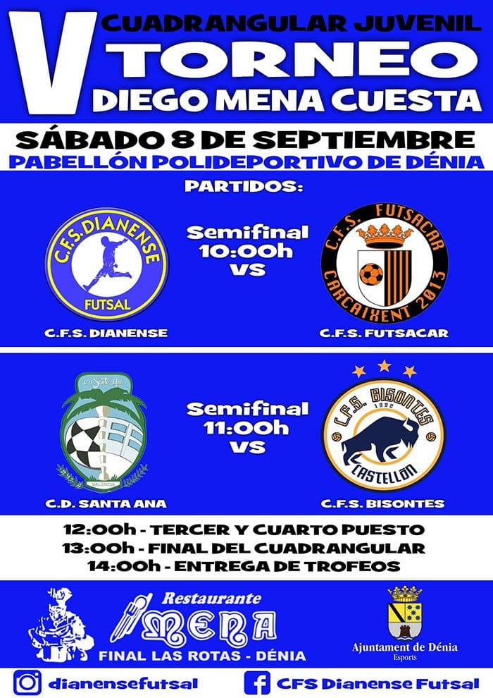 Cartel de lujo para el 'V Torneo Diego Mena Cuesta' de fútbol sala juvenil 2 cartel torneo diego mena futbol sala juvenil