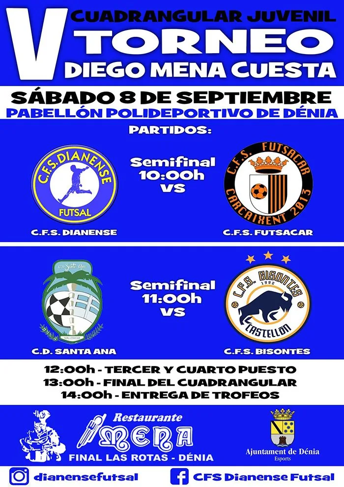 Cartel de lujo para el 'V Torneo Diego Mena Cuesta' de fútbol sala juvenil 2 cartel torneo diego mena futbol sala juvenil