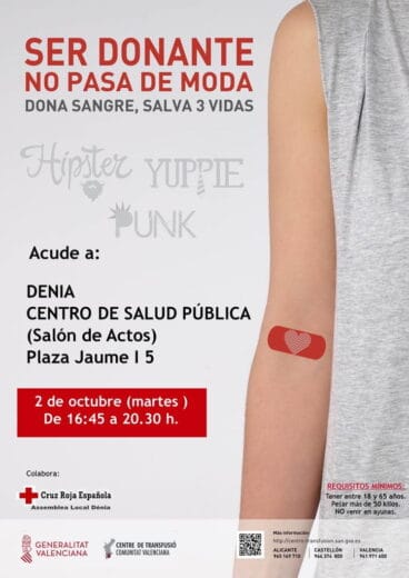 donacion de angre 2 de octubre en denia