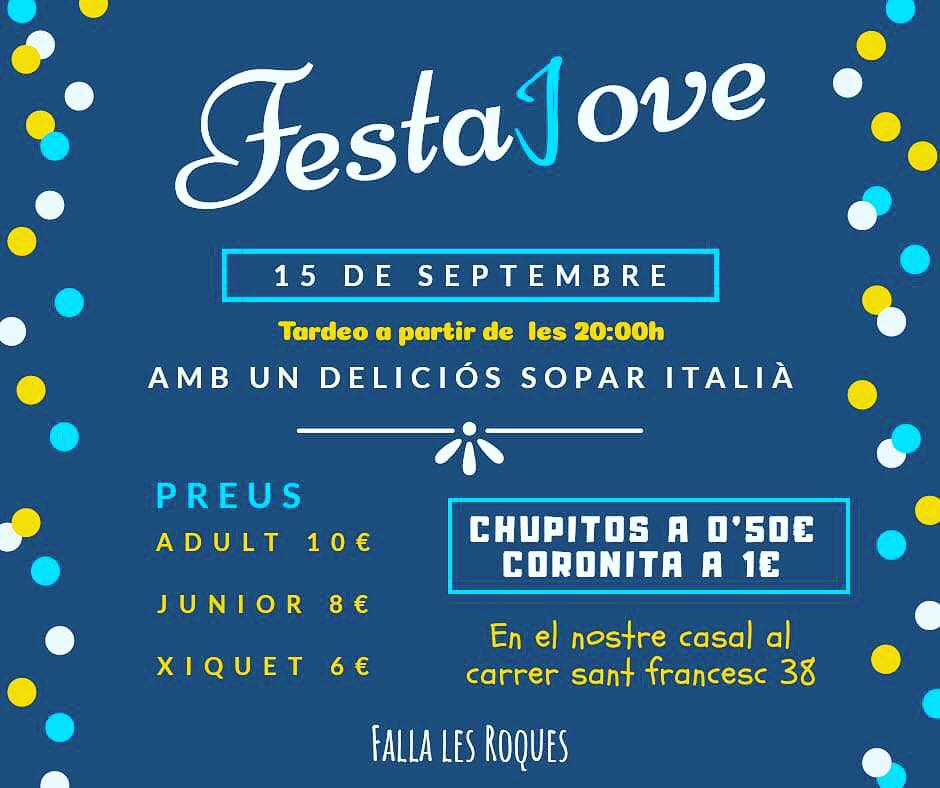 fiesta joven en la falla les roques