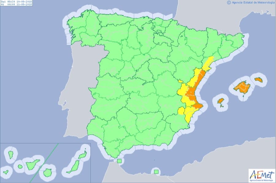 Preemergencia naranja en Dénia a la espera de la gota fría (que no llega) 1 prediccion meteorologica para el lunes 10 de septiembre