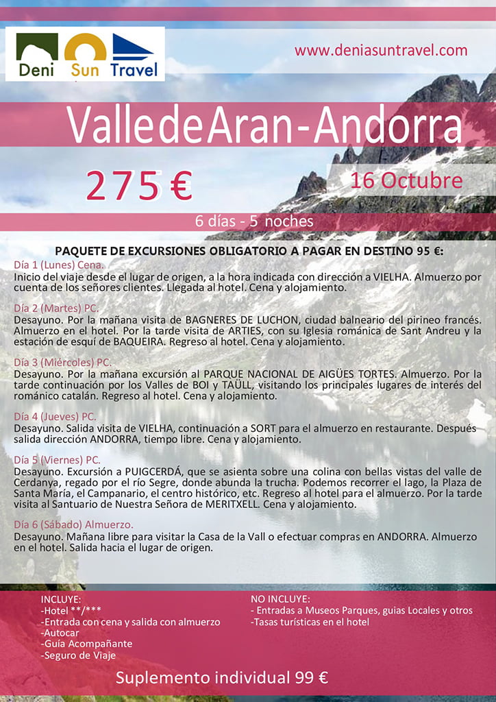 Valle de Aran y Andorra Deni Sun Travel