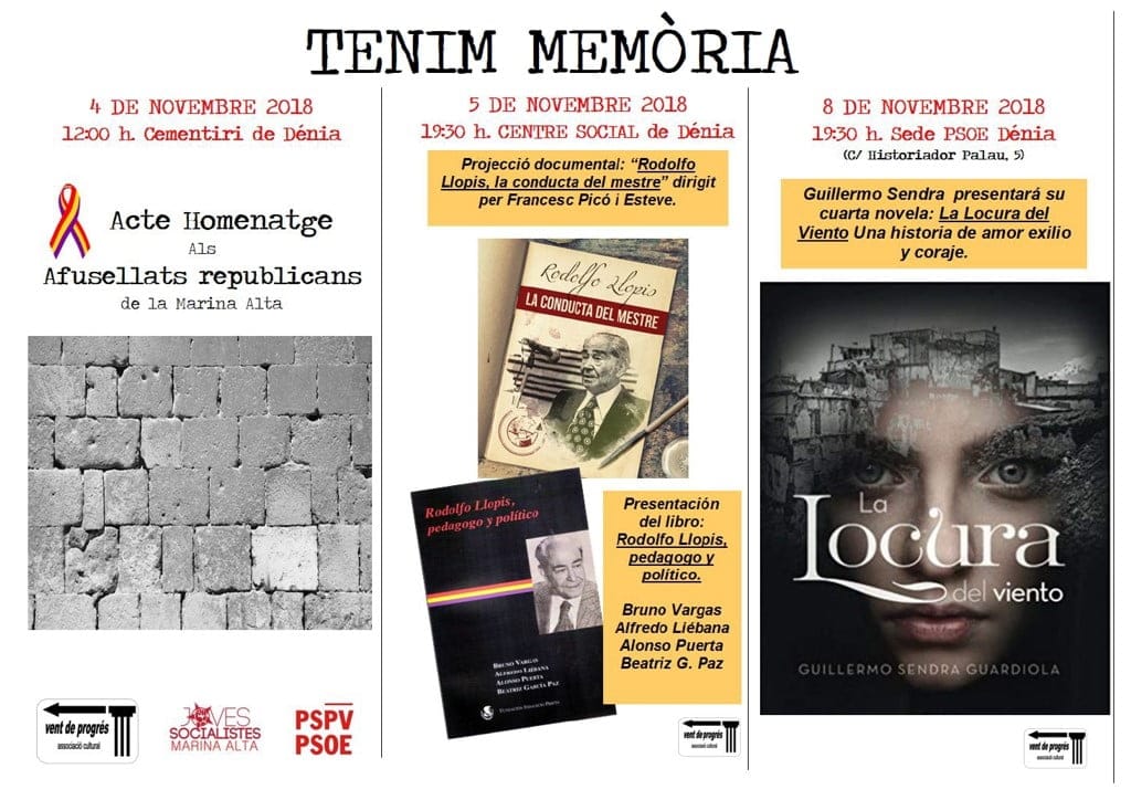 El PSPV de Dénia hace memoria histórica durante el mes de noviembre 1 actos del pspv en denia para el mes de noviembre