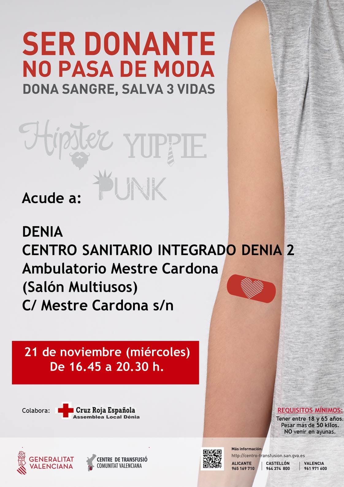 donacion de sangre en denia el 21 de noviembre