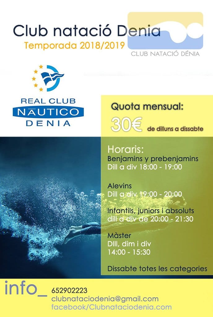 oferta de cursos club de natacio denia